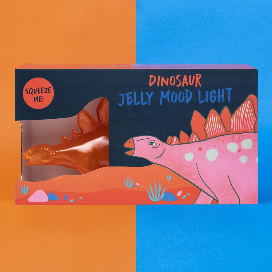 Stegosaurus Jelly Mood Light Orange  with background